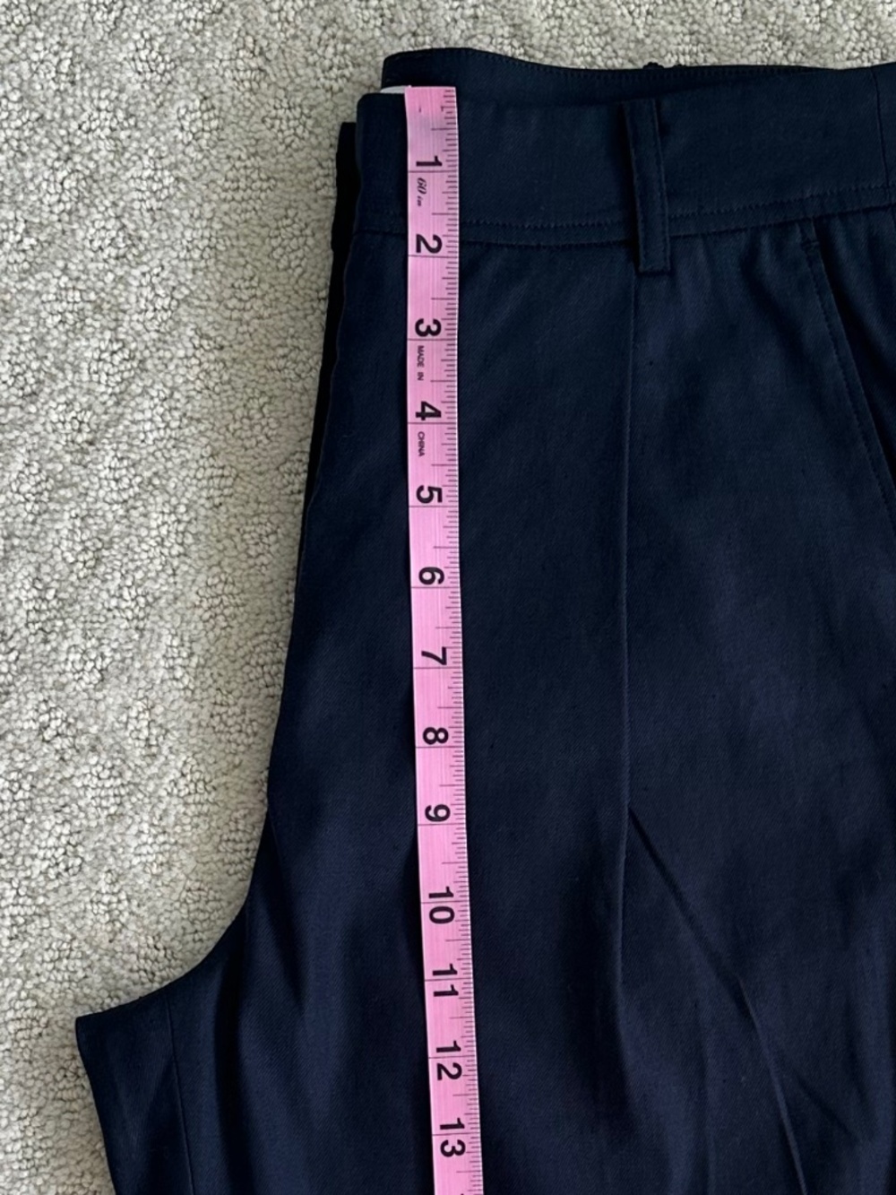 The Reset Slouchy Crop Pleated Trouser Navy Small Linen Blend Relaxed Office NWT - Picture 11 of 12